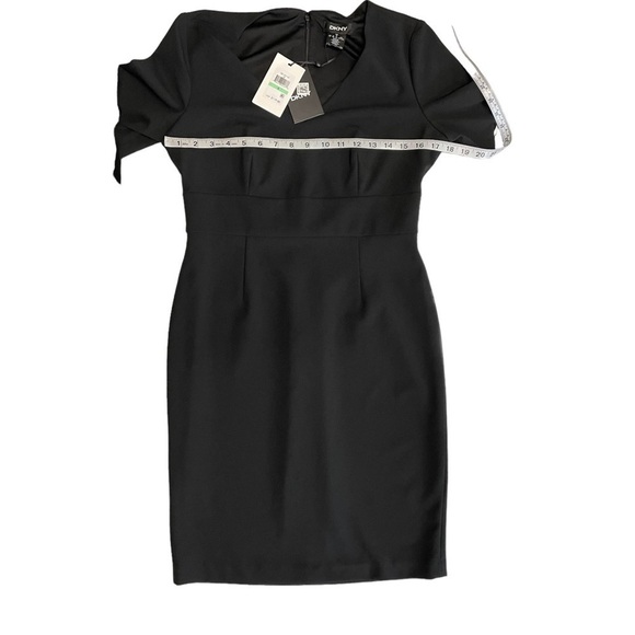 DKNY Black White Bell Ruffled Sheath Dress Formal Office Party Minimalist 8 - Picture 9 of 10